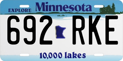 MN license plate 692RKE