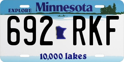 MN license plate 692RKF