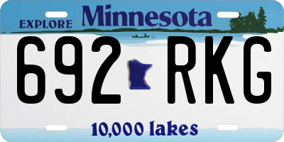 MN license plate 692RKG