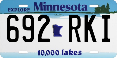 MN license plate 692RKI