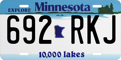 MN license plate 692RKJ