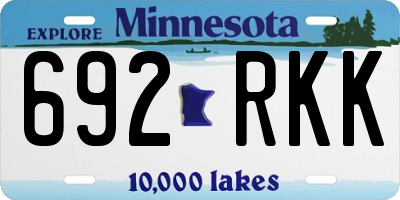 MN license plate 692RKK