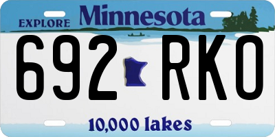 MN license plate 692RKO
