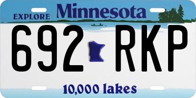 MN license plate 692RKP