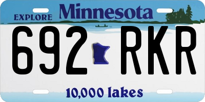 MN license plate 692RKR