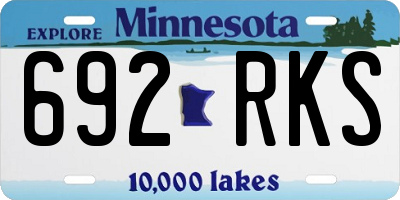 MN license plate 692RKS