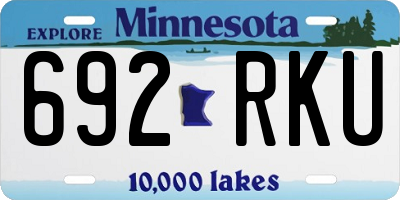 MN license plate 692RKU