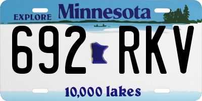 MN license plate 692RKV