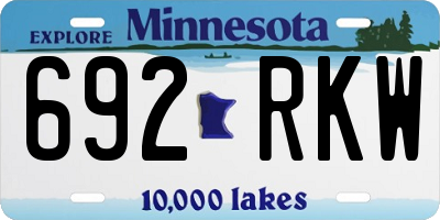 MN license plate 692RKW