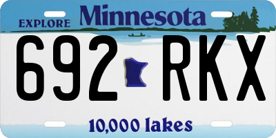 MN license plate 692RKX
