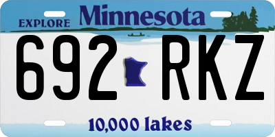 MN license plate 692RKZ