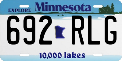 MN license plate 692RLG