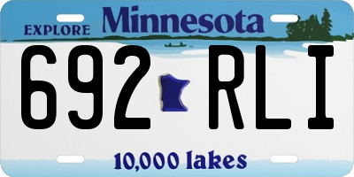 MN license plate 692RLI