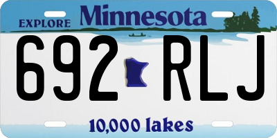 MN license plate 692RLJ