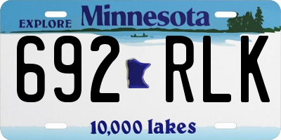 MN license plate 692RLK