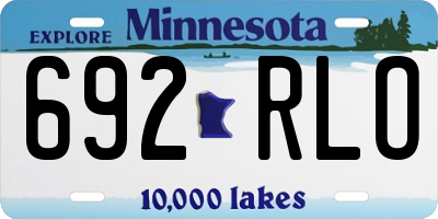 MN license plate 692RLO