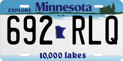 MN license plate 692RLQ