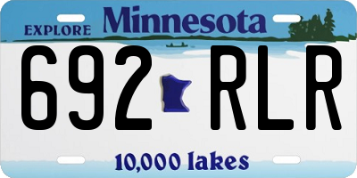 MN license plate 692RLR