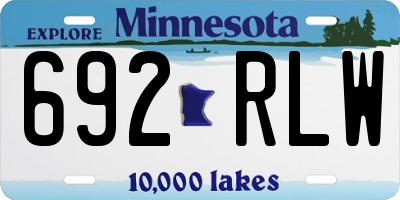 MN license plate 692RLW