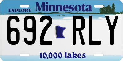 MN license plate 692RLY