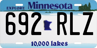 MN license plate 692RLZ