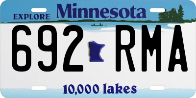 MN license plate 692RMA