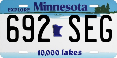 MN license plate 692SEG