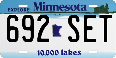 MN license plate 692SET