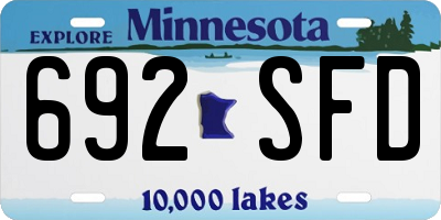 MN license plate 692SFD