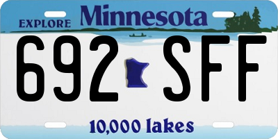 MN license plate 692SFF