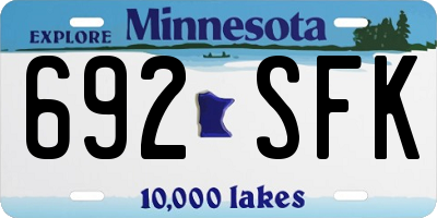 MN license plate 692SFK