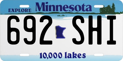 MN license plate 692SHI