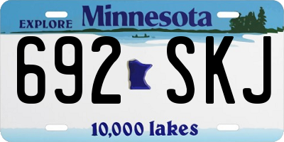 MN license plate 692SKJ
