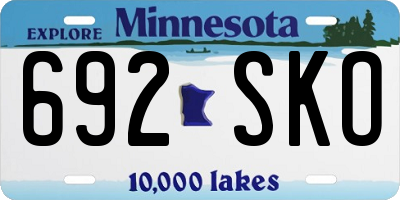 MN license plate 692SKO