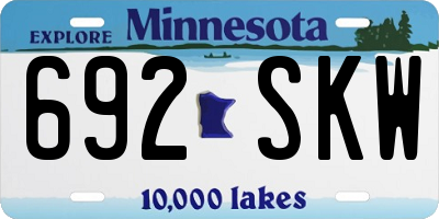MN license plate 692SKW