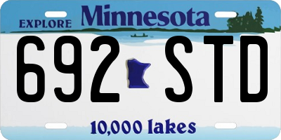 MN license plate 692STD