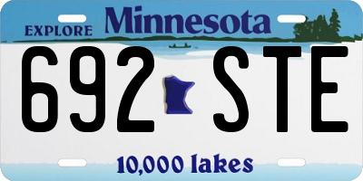 MN license plate 692STE