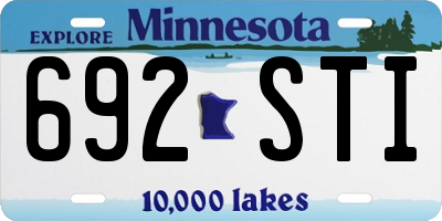 MN license plate 692STI