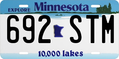 MN license plate 692STM