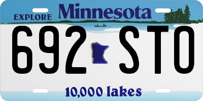 MN license plate 692STO