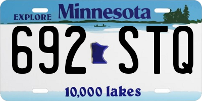 MN license plate 692STQ