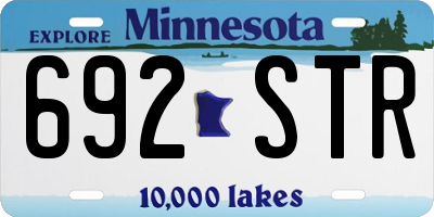 MN license plate 692STR