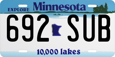 MN license plate 692SUB