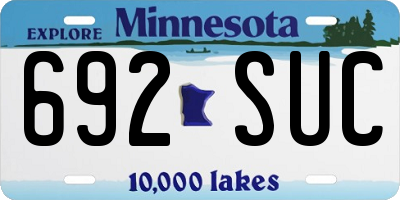 MN license plate 692SUC