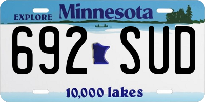 MN license plate 692SUD