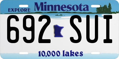 MN license plate 692SUI