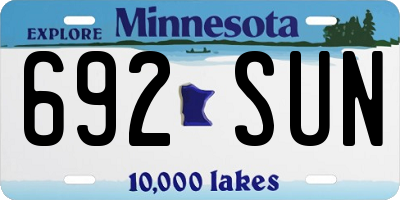 MN license plate 692SUN