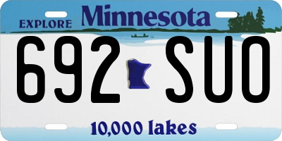 MN license plate 692SUO