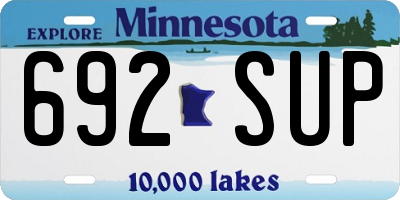 MN license plate 692SUP