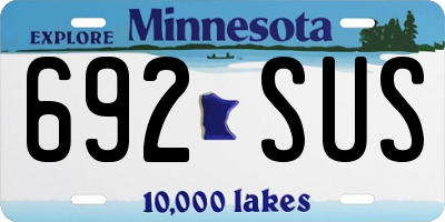 MN license plate 692SUS